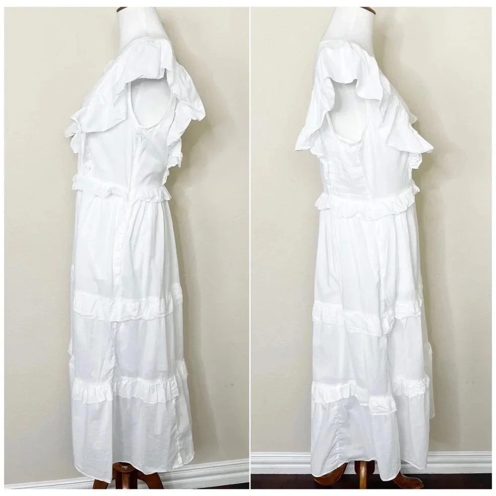 J. Crew Ruffle Sleeve Cotton Voile‎ White Dress Size Small